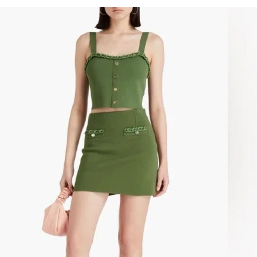 Maje Olive Knit Set with Chain Detail